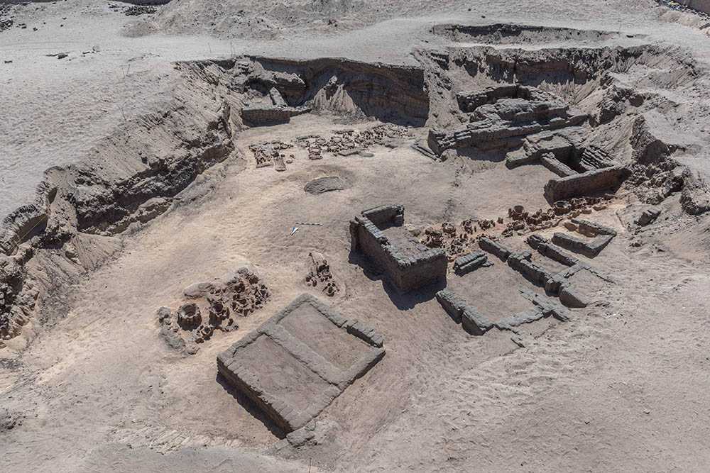 Overhead view of excavation site.