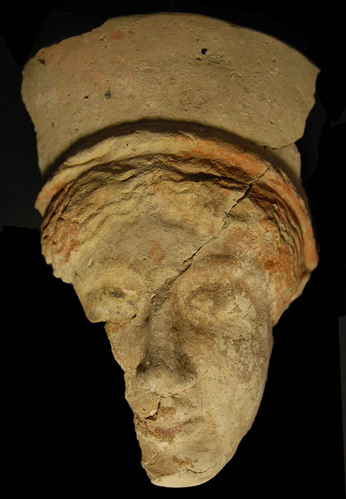 Polychrome terracotta bust
