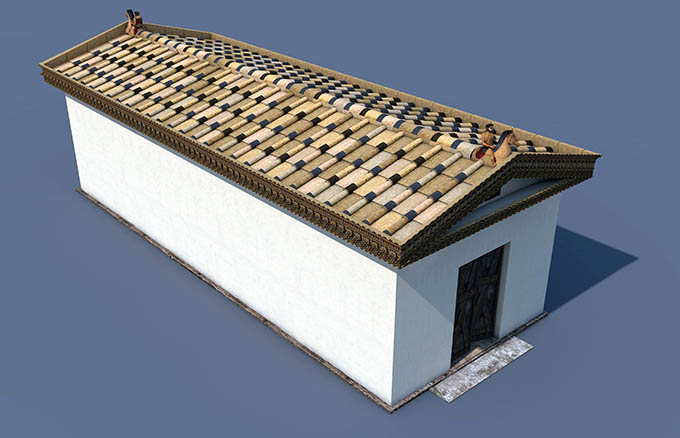 3D digital reconstruction of a temple.