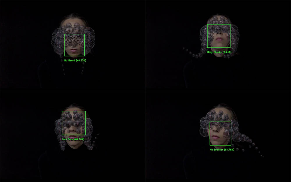 Screen shot of people using facial recognition systems.